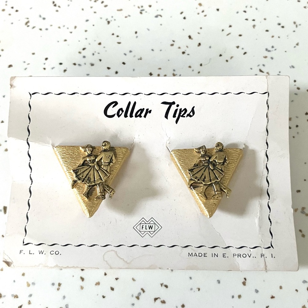 Vintage 50’s western square dance collar clips NWT deadstock